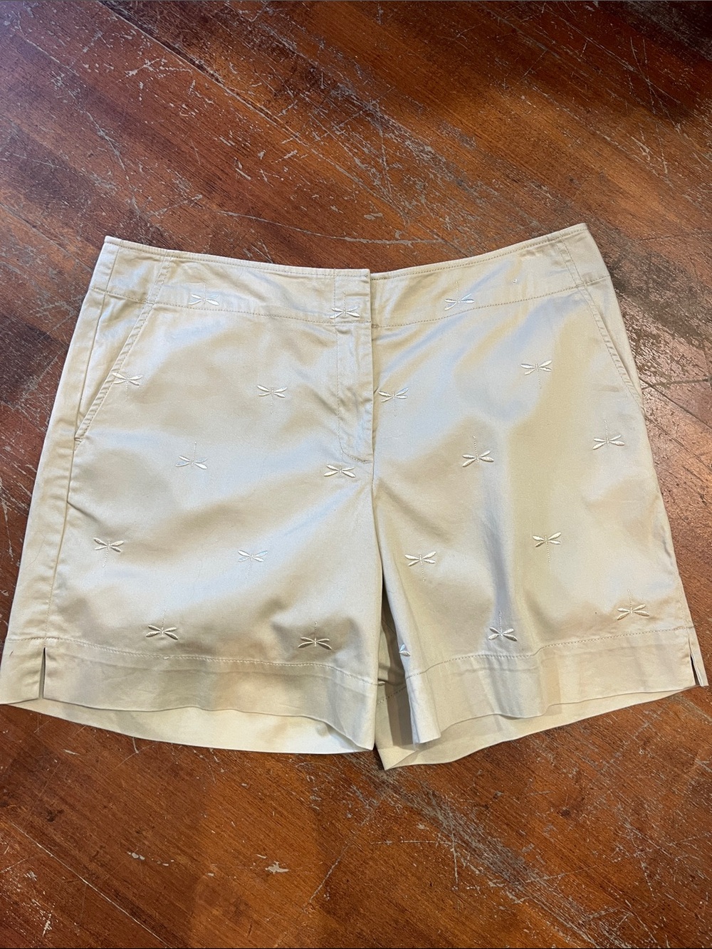 Talbots Cream Embroidered Shorts